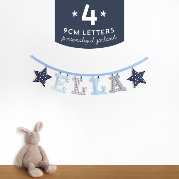 Customized Handmade Fabric Garlands - 4 Letter Name Il_570xn