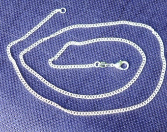 silver chains choose size 75cm 70cm 65cm 60cm 55cm 50cm 45cm 39cm lengths Fine curb links form men boys women girls silver necklace