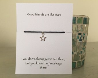 Friendship bracelet, silver star bracelet, star bracelet, best friend gift, gift for friend, birthday gift, leaving gift, friendship gift