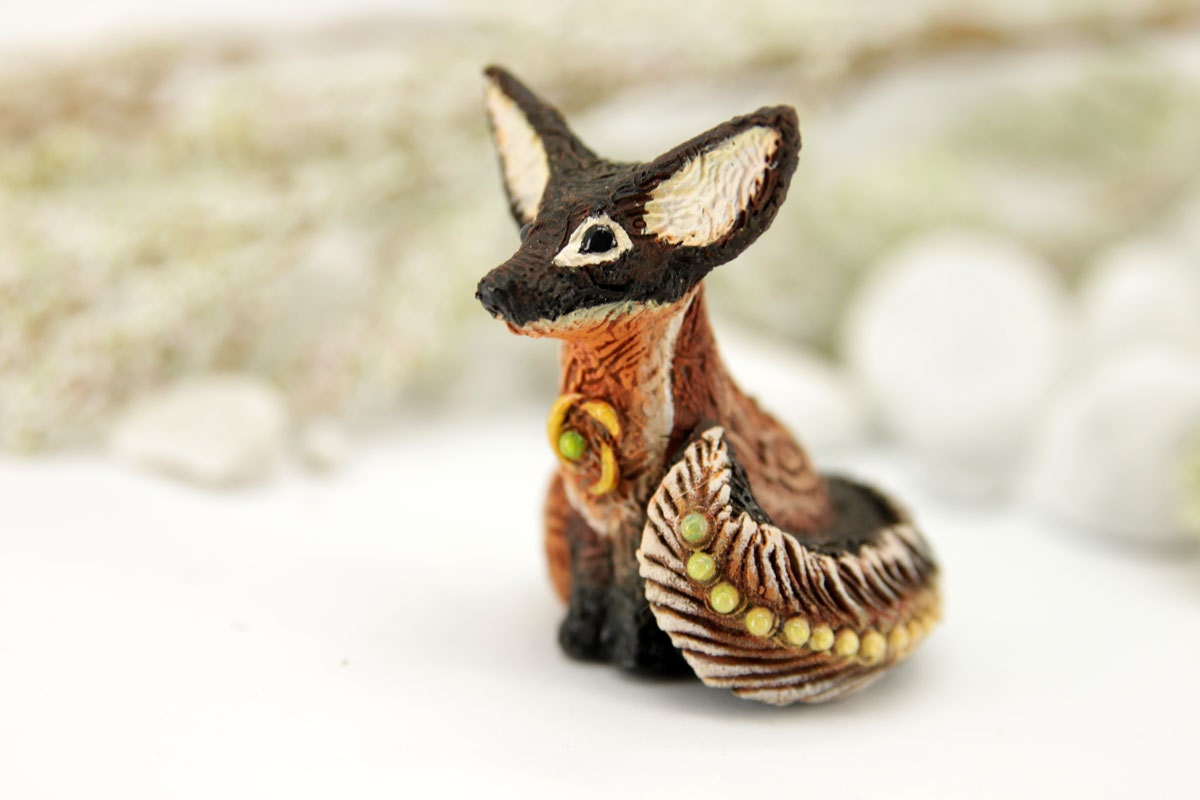 Fennec Fox Totem Figurine Sculpture Animal by DemiurgusDreams