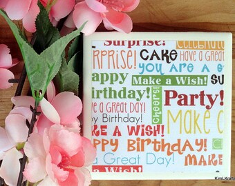 Drink Coasters - Tile Coasters - Ceramic Coasters - Birthday Coasters - Ceramic Tile Coasters - Coaster Set - Table Coasters - Coaster
