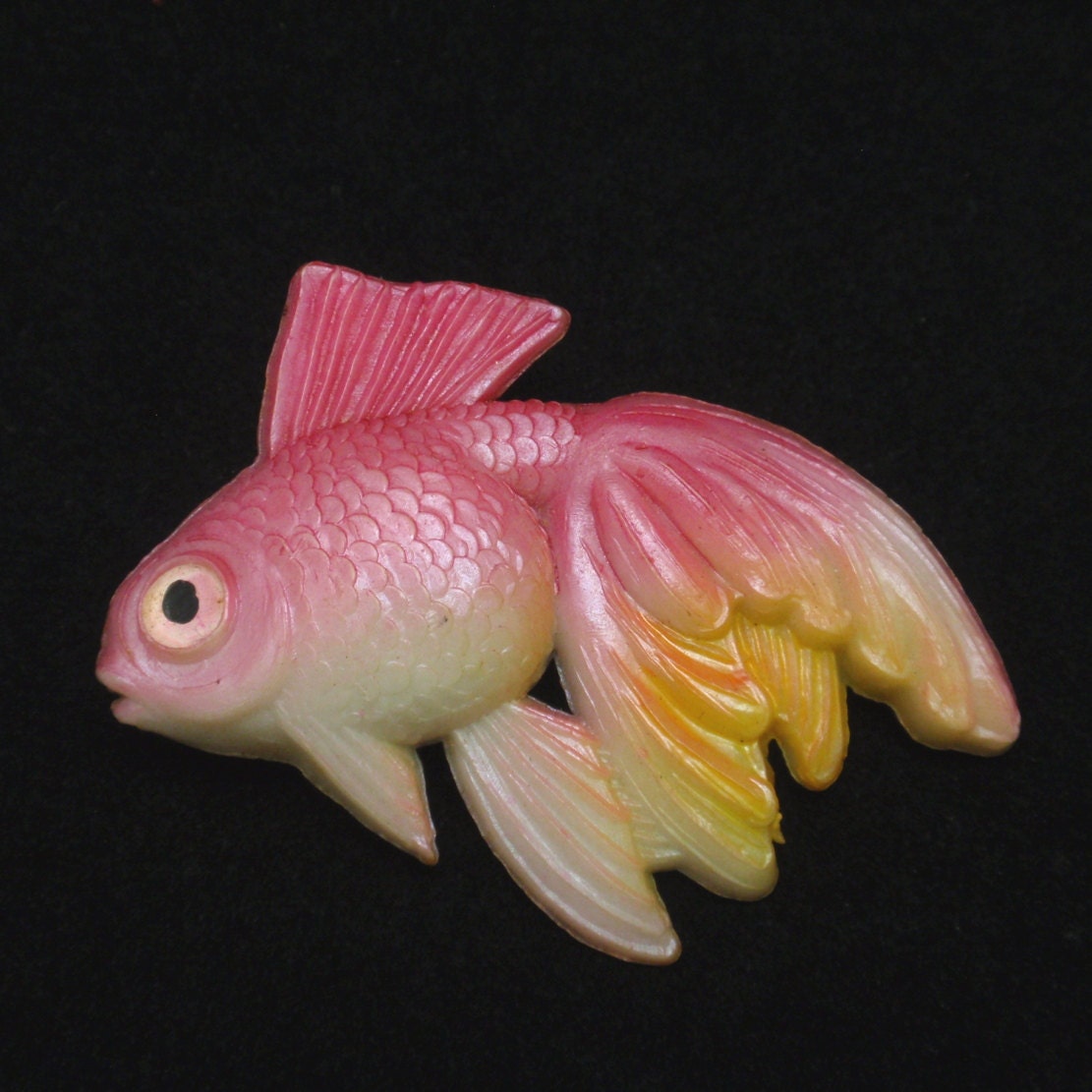 Goldfish Koi Novelty Pin in Colorful Plastic