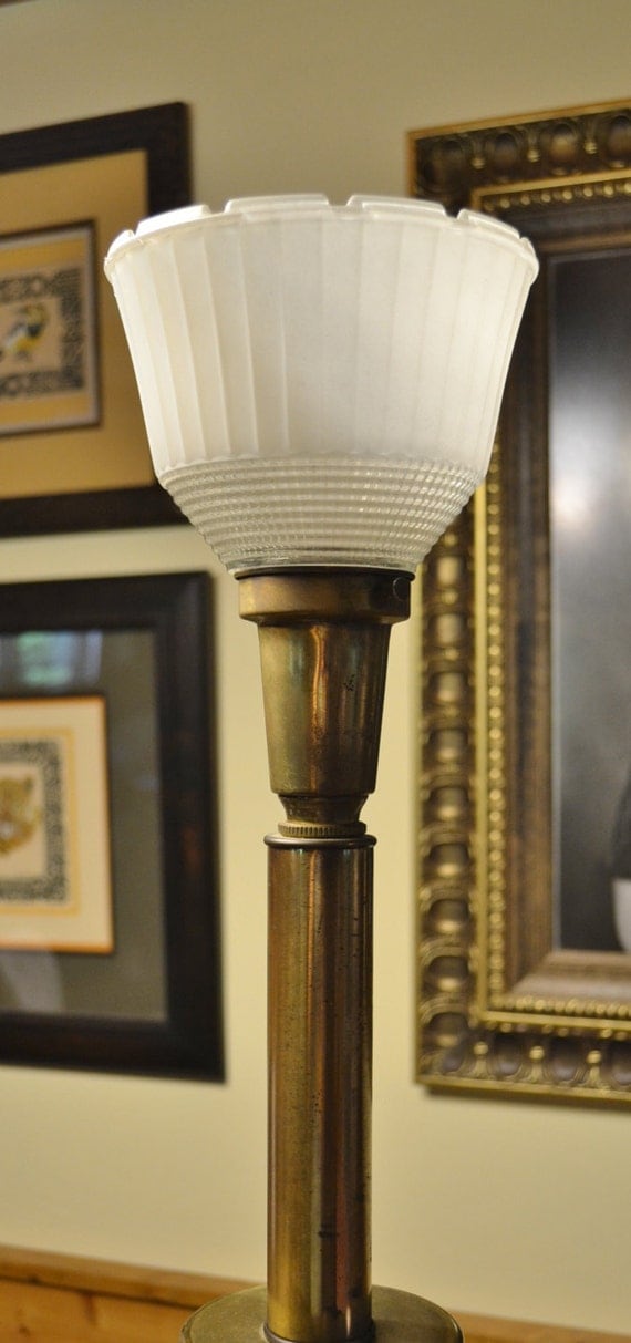 Vintage Brass Torchiere Table Lamp Urn Tall Lamp Period