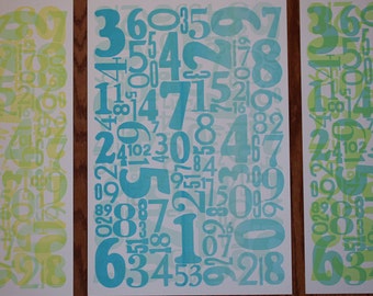 Numbers Letterpress Poster