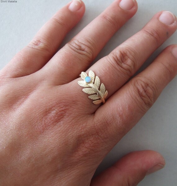 Gold Engagement Ring alternative engagement ring gold opal