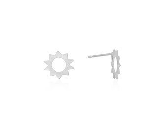Sun Stud Earrings, Silver Stud Earrings, Silver Sun Earrings, Silver Post Earrings, Small Sun Earrings, Silver Sun Studs, Wholesale Earrings