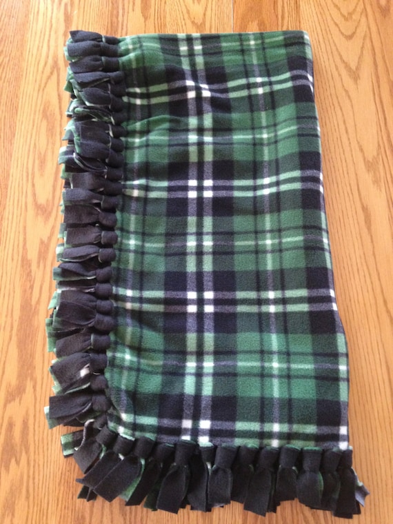 Fleece Blanket Green Plaid