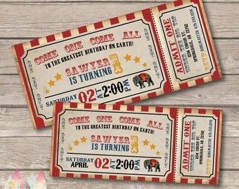 Circus Invitation. Circus Birthday Invitation. Circus Party. Vintage Circus Ticket - Printable Invitation. Circus Themed Party.