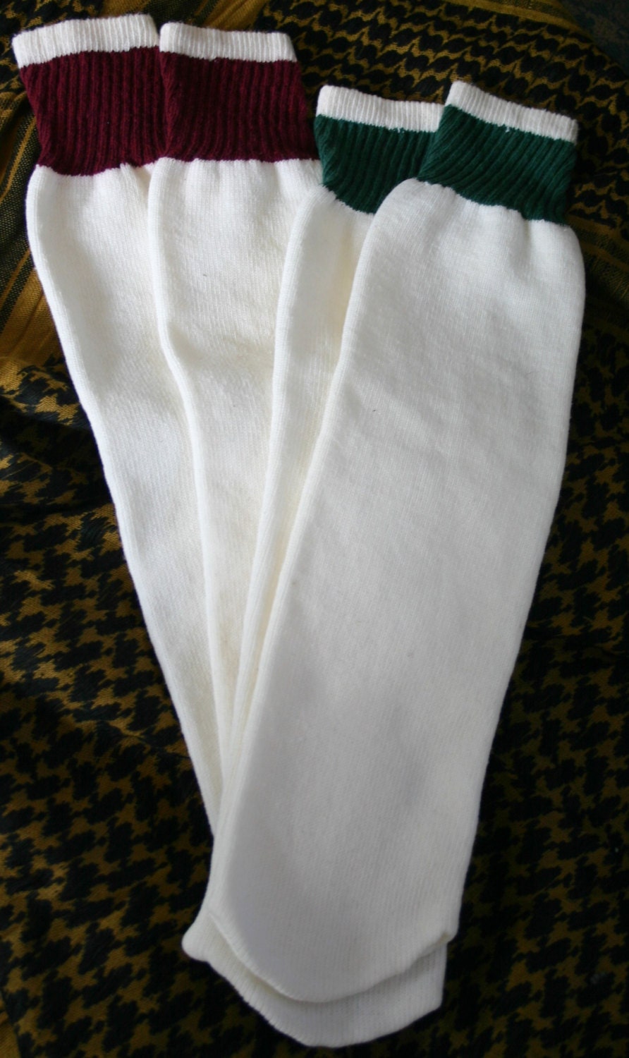 Two Pair 70s Vintage Tube Sports Socks Size 1012 Dead Stock