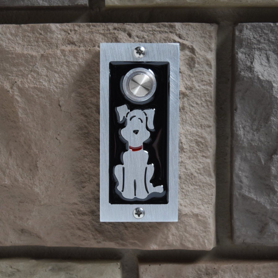 Modern Dog Doorbell with Lighted Button