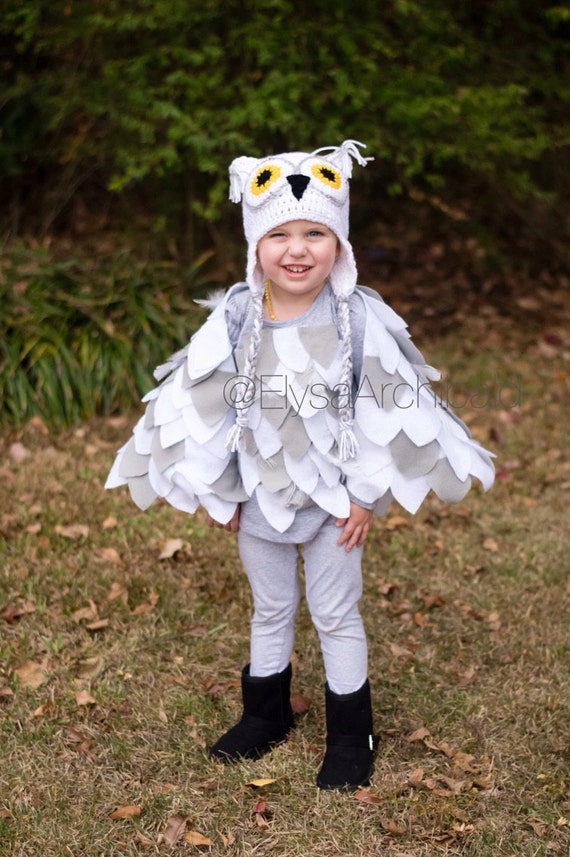 Crochet Owl Hat Baby Owl Hat Kids Owl Hat White Owl hat White