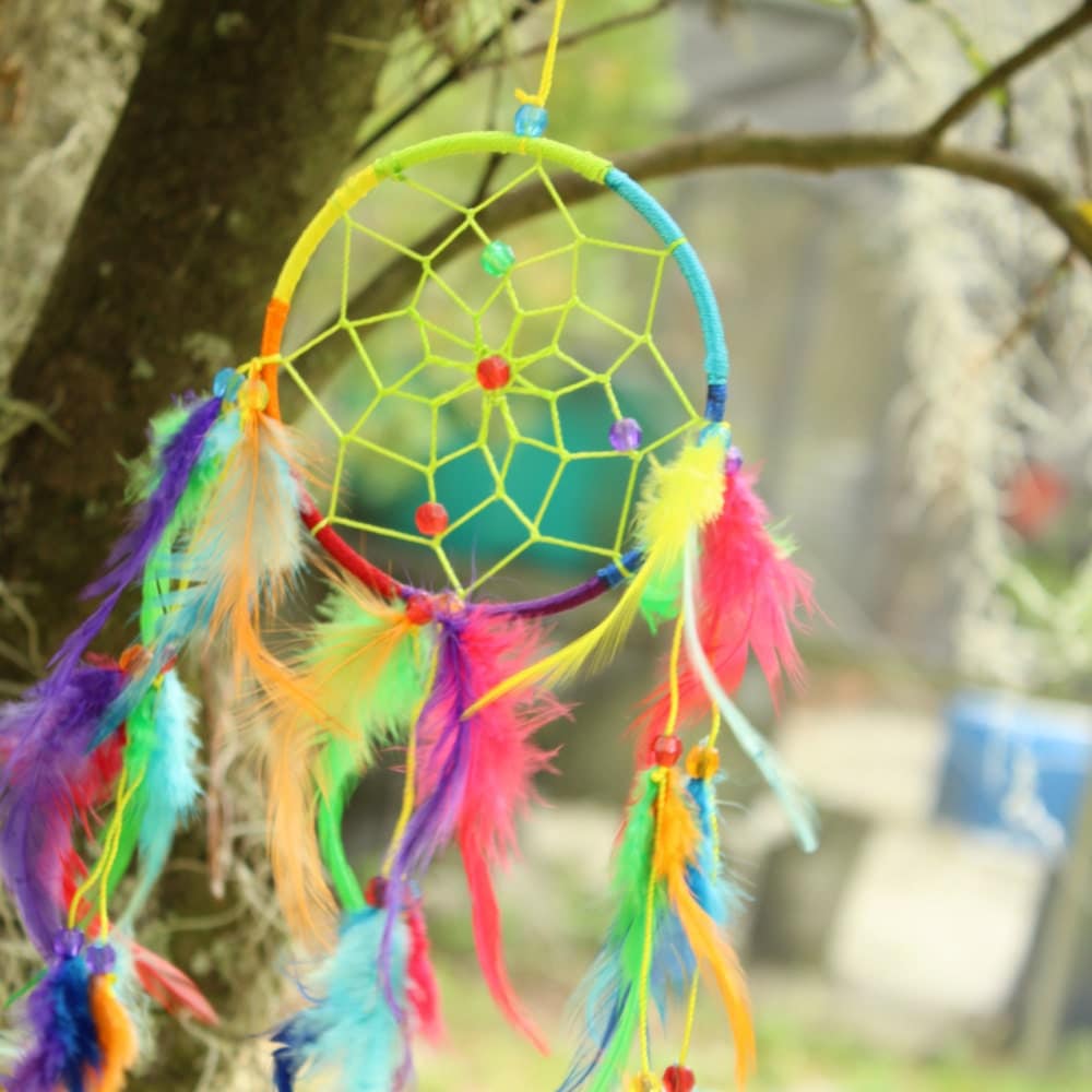 Beautifully Bright Rainbow Dream Catcher