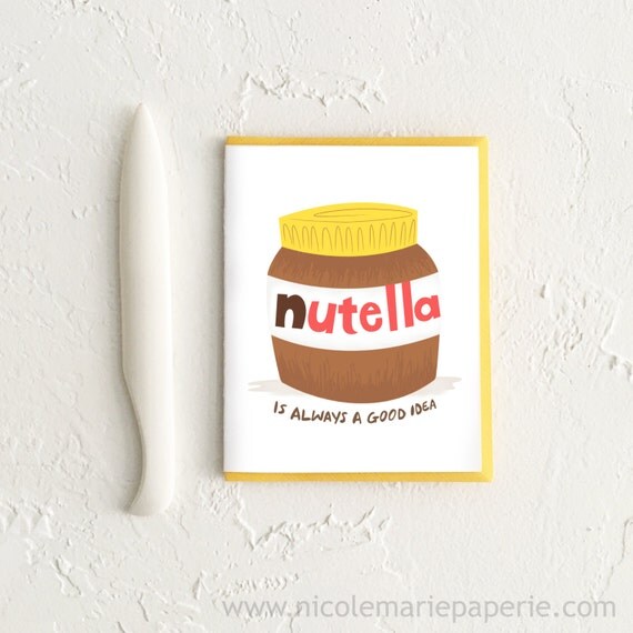 Nutella Birthday Card Funny Birthday Card Thinking of You