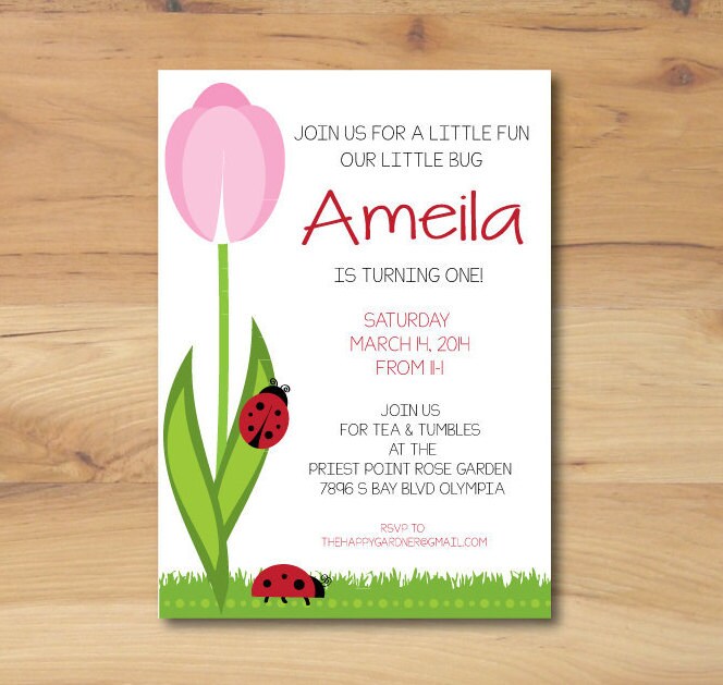 Spring Garden Birthday Party Invitation Spring Garden