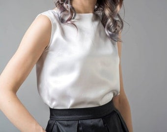 Clarity - silk blouse / custom color blouse / bridal blouse / wedding silk blouse / natural silk top