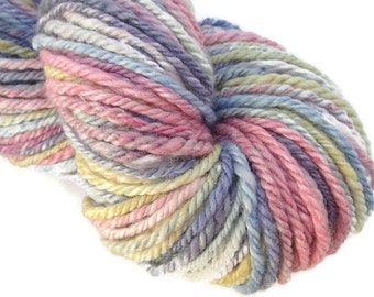 Hand dyed and hand spun bulky yarn, 100 yards, handspun, handdyed yarn