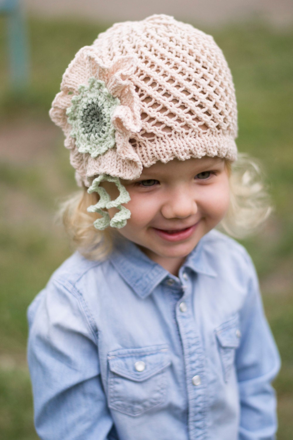 Cute hand knit baby girl hat crochet baby hat beanies for