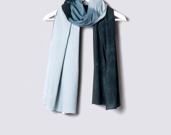 Dip-Dyed Scarf. Winter Scarves. Cotton Scarf. Unique Handmade Scarves. Fashion Scarves.