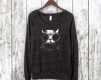 Cat Shirt. Cat Pullover. Raglan Sleeves. Alternative Apparel.