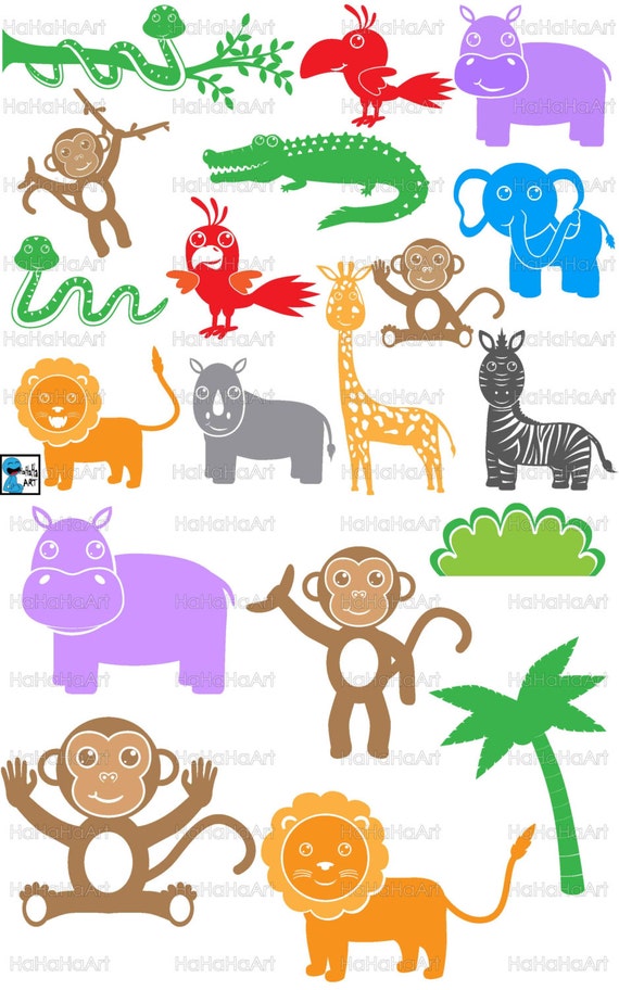 Download Safari Animals Monogram Digital Cutting files svg png dxf