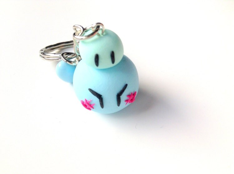 Blue Dango Keychain Clannad Anime Polymer Clay Charm by CreaBia