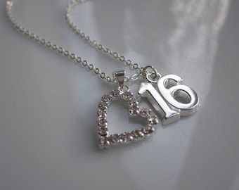 16th birthday gift, sweet 16th present, 16 necklace, sweet sixteen jewellery, 16th birthday gift UK