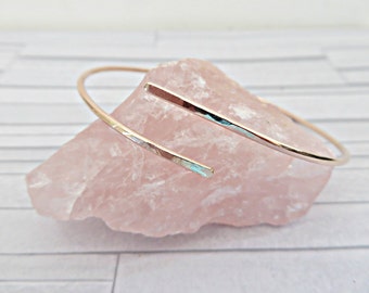 Rose gold filled cuff, Rose gold bangle, Rose gold bracelet, 14k rose gold bangle, Slim rose gold cuff, Slim rose gold bangle, Made in UK