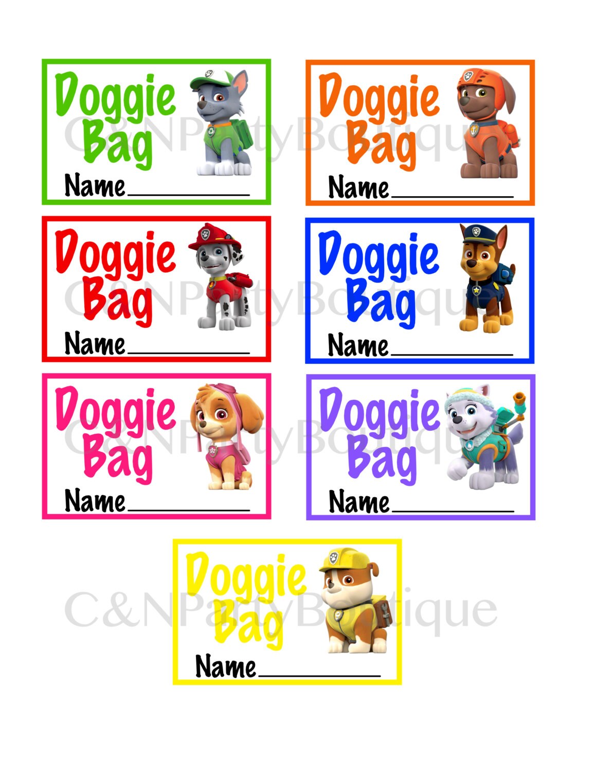 Paw Patrol Doggie Bag Printables Printable Word Searches