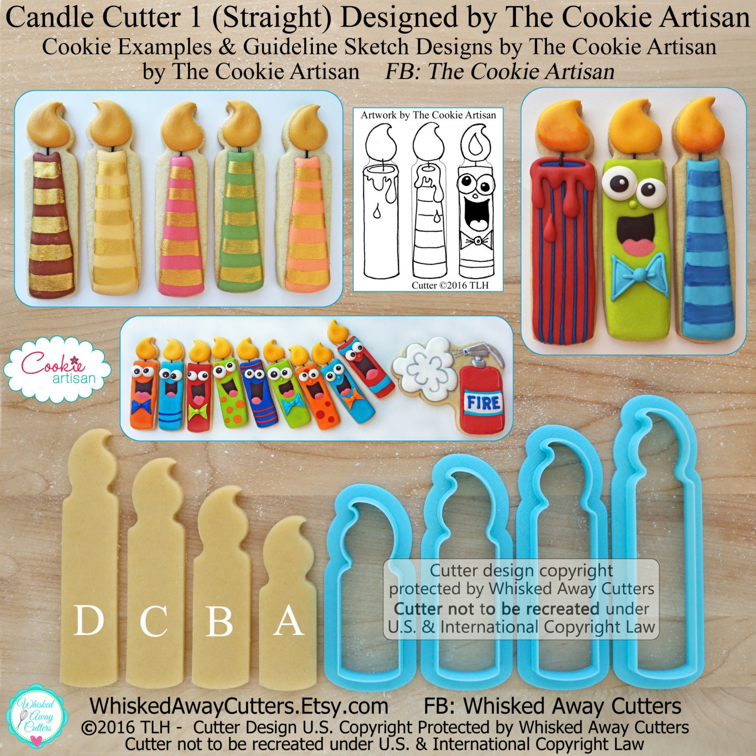 Candle Cookie Cutter 1 Straight Designed by The Cookie