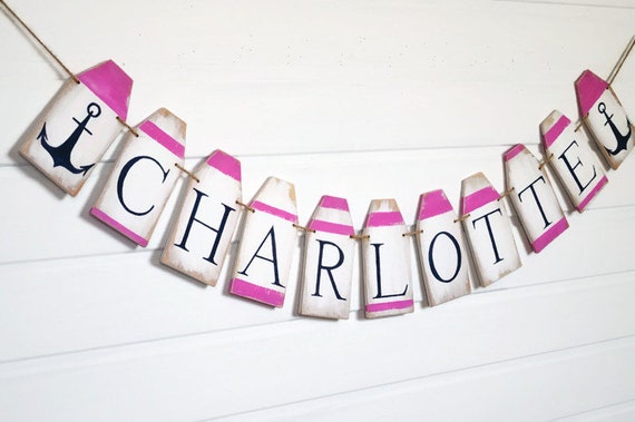 Banner for nursery Girl's name banner Custom by WoodStreets