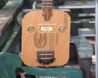 cigar box guitar 013, guitar, gift ideas, mens gift ideas, musicians gift ideas, new products, trending gifts, hand made gifts, special gift