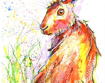 Items similar to Jack Rabbit Drawing on Etsy