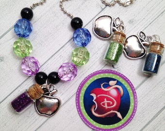 10 Descendants Necklace Party Favors Mal Evie Necklace Party Favors Descendants Party Favor Descendants Birthday