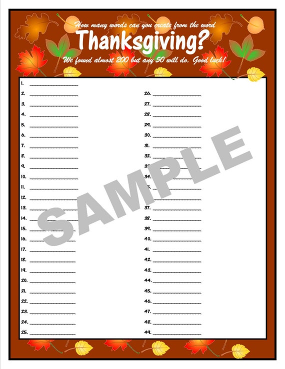 How Many Words Can You Make From by PrintasticPartyGames on Etsy