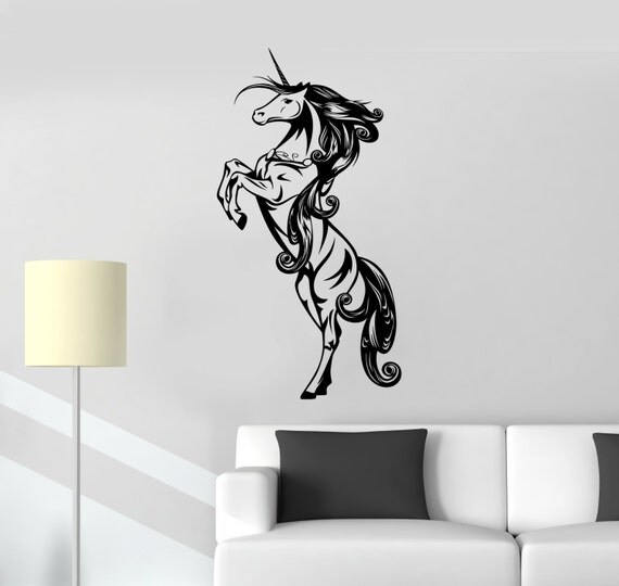 Items similar to Wall Sticker Vinyl Decal Unicorn Fantasy Decor for