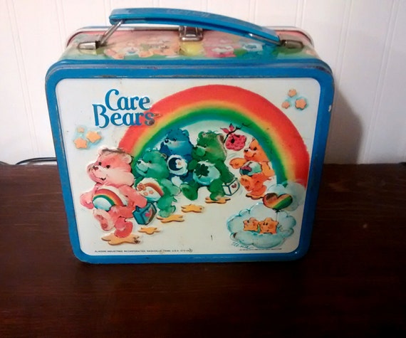 vintage metal lunchbox CARE BEARS 1983 vintage