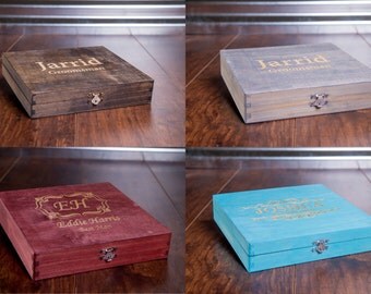 Rustic Cigar Box, Groomsmen, Groomsman, Best Man, Gift Box, Personalized Wedding Bridal Favor, Custom Engraved, Best Man Gift