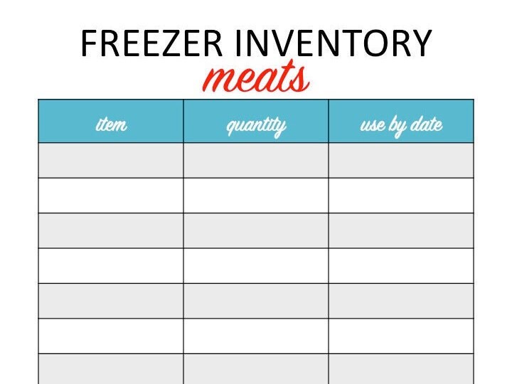 10 Freezer Inventory Printable Pages INSTANT DOWNLOAD PDF