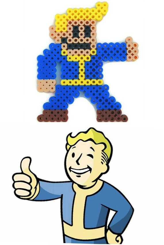 Vault Boy Fallout 4 8 Bit Pixel Art By Cityunderthesea On Etsy