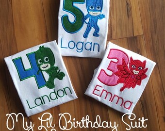 PJ Masks Birthday Shirt - ANY Character