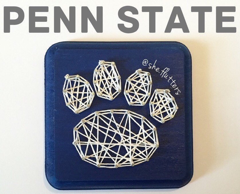 Penn State PSU College Dog Puppy Paw Print String Art