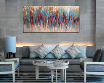 SALE Colorful Canvas Art Large Modern Abstract Painting Original Wall Art Canvas Artwork Large Living Room Art Acrylic Painting, Christovart