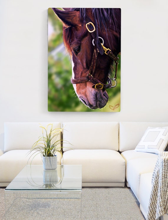 Horse Canvas Art Print Horse Artwork Canvas by LivingWatersShop