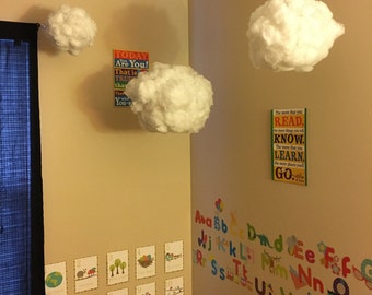 Cloud / cloud decals / cloud mobile / cloud wall decal / cloud fabric / cloud hook / hanging clouds / cloud pendant / cloud light/ room