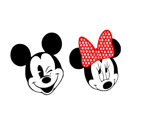 Minnie and Mickey SVG Dxf Eps Png For Silhouette Studio and