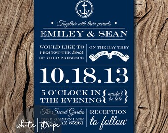 Nautical Wedding Invitation Printable