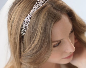 Antique Wedding Headband, Vintage Bridal Headband, Rhinestone Headpiece, Vintage Headband, Bride Headband, Bridal Hair Accessory ~TI-3215