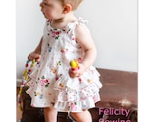 Sewing pattern for baby girls dress and diaper cover - SUNNY DRESS & BLOOMERS sizes 6mths - 6 years, baby dress pattern.