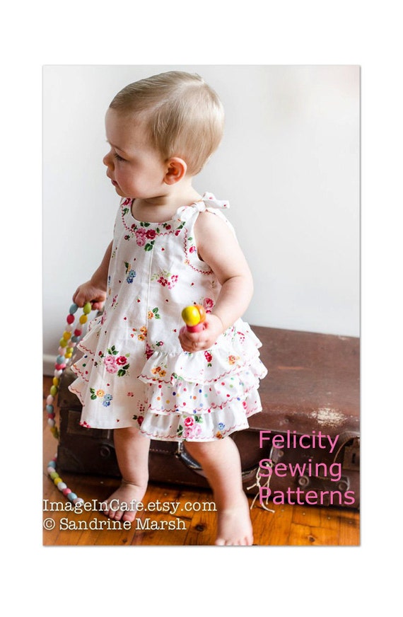Baby girls dress and diaper cover sewing pattern SUNNY DRESS