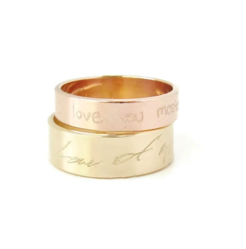 Gift, Handwriting Ring, Memorial Signature Jewelry, Personalized Gold Ring, Handwriting Jewelry, Signature Ring, Handwritten Ring, Gold Ring